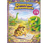 Dinosaur Adventure Coloring Book for Girls: A Fun Coloring Journey with Dinosaurs, Volcanoes, Prehistoric Worlds and Creative Pages for Ages 5-9