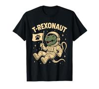 Dinosaur Astronaut Floating in Space Exploration Scene Maglietta