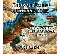 Dinosaur Battle Coloring Book: Fierce and Powerful Prehistoric Predators in Action