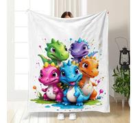 Dinosaur Blanket for Boys Girls, 2026 New Cute Smiling Dinosaurs HD Digital Print Flannel, 3D Dinosaur Throw DinoBlanket, Cozy Fleece Nap Blanket for Couch,Bed,Sofa,Contemporary Animal Theme All