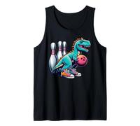 Dinosaur Bowling Player Fun Graphic Dino Bowler Kids Adults Canotta