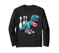 Dinosaur Bowling Player Fun Graphic Dino Bowler Kids Adults Maglia a Manica