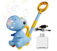 Dinosaur Bubble Maker, giocattolo push che Bubble | Maker Blower con luce a LED,10 buche, giocattolo spinta del dinosauro per cortile da giardino, divertimento all'aperto