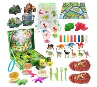 Dinosaur Christmas Advent - 24 Days Toy Vehicle Countdown Calendar, Fun Car Toys Surprise, Interactive Holiday Activity for Living Room Bedroom Study Family, Educational Play, 13,39 x 10,24 x 2,36
