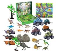 Dinosaur Christmas Countdown 24 Day - Collezionabile Ornaments, Festive Holiday Calendar, Creative 2D Decor Set, Fun Seasonal | With Display Opption For Kids Teen Adult Boy Girl Women Men Family