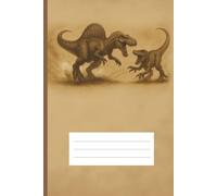 Dinosaur Clash Notebook - Spinosaurus vs Tyrannosaurus Rex: 64-page 5x5 mm grid notebook for school, office, journaling - epic dinosaur battle cover