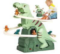 Dinosaur Climbing Toy, Dinosaur Slide Music, Climbing Track Game with Interactive Lights and Sounds Features for Indoor Outdoor Toddler Play, 5.51x6.69x7.87 Inches