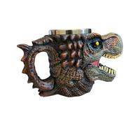Dinosaur Coffee Mug - Resin Stainless Steel Novelty Cup | Reusable Drinkware for Hot and Cold Beverages Tea Chocolate Milk Water Beer | Collectible Dinosaur Mug for Home Dorm Hotel Apartment Camping