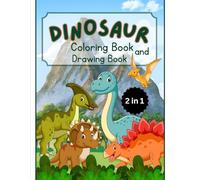Dinosaur Coloring and Drawing Book in Blue Background and Illustrative Style