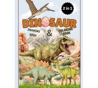 Dinosaur Coloring and Drawing Book in Light Blue Background and Illustrative Style