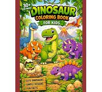 Dinosaur Coloring Book: 50 Easy and Cute Dinosaurs for Kids