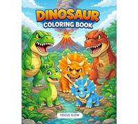Dinosaur Coloring Book: 86 Fun and Easy Coloring Pages with Cute and Angry Dinosaurs for Kids Ages 3-8