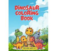 Dinosaur coloring book for kids age 4 to 8 with cute and smiley dinosaurs faces