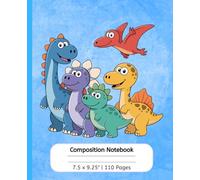Dinosaur Composition Notebook: 7.5 x 9.25 Lined Composition Book with 110 Pages - Ideal for Classroom Notes, Handwriting Practice, and Daily Use