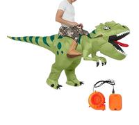 Dinosaur Costume, Inflatable Reptile Outfit, Blow Up Design & Ride on Style, Prehistoric Wear for Adults, Kids, Women, Men, Halloween, School, Theme Park, Stage, Cosplay, Convention, Color Green