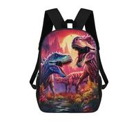 Dinosaur Duel Under The Moonlit Sky Zaino Scolastico Stampato in 3D Zaino Scolastico Per Bambini Zaini Scolastici Zaini Da Viaggio Borsa Casual Alla Moda Per Bambini Studenti Scolastici 17inch