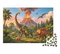 Dinosaur Extinction Puzzle 1000 Pezzi Materiale Riciclato Jurassic Period Puzzle per Ragazzi e Ragazze Ages 6 Years Up Divertente And Stimolante Family Attività di Gioco 70x50cm/1000pcs
