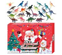 Dinosaur Figure Countdown Calendar, Realistic Animal Theme with 14.8x8.94x1.26 Inches Box Size, 24-Day Christmas Countdown Toy Set, for Toddler to Teens Boys Girls Mantel Shelf Nights