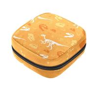 Dinosaur Fossil Orange First Period Kit per ragazze, salvaslip tampone, borsa mestruale, porta assorbenti con cerniera, organizer per tovaglioli sanitari