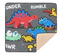 Dinosaur Group - Tappetino da gioco per bambini, design "Thunder Rumble Rawr", morbido e spesso, per interni ed esterni, comodo, per bambini, 127 x 127 cm