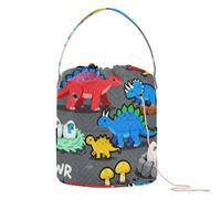 Dinosaur Group "Thunder Rumble Rawr" Design Crochet Bag Uncinetto Organizer Bag con fori Crochet Tote per Crochet Tool Crochet Progetto