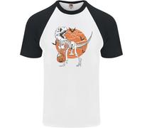 Dinosaur Halloween T-Rex Uomo S/S Baseball T-Shirt