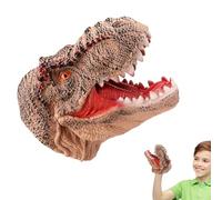 Dinosaur Hand Puppet Glove Toy Soft Rubber T Rex Triceratops Realistic Animal Model Interactive Moving Mouth Educational Role Play Kids Learning Toy 19x16cm - Imagination Development Gift