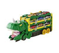 Dinosaur Hauler Truck - Folding Transporter, Race Track, Vehicle Set, Convertible Play System Function, Large Capacity Car Holder | Interactive Rolling Playset Creative Action Toy Party Surprise Enter