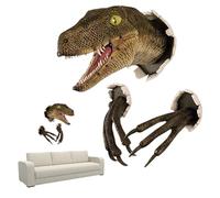 Dinosaur Head Wall Monte 3D Dinosaur Wall Art Sculpture Resina montata a parete Statua di dinosauro Accessori per la camera da letto per la casa Dinosauro Monte Dinosauro Montaggio Dinosauro