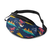Dinosaur Island Casual con cintura regolabile Marsupi per uomo Donna Viaggi Sport Corsa