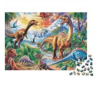Dinosaur Jungle Scene Puzzle 1000 Pezzi Cartone Resistente Per Adulti & Bambini 12+, Puzzle Antistress, Decorazione Murale, Regalo Relax Definitivo Per Famiglia 70x50cm/1000pcs