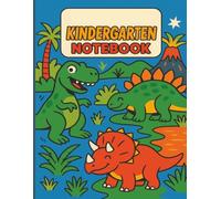 Dinosaur Kindergarten Composition Notebook - 100 Pages, 1-Inch Rule Primary Writing Paper with Drawing Space - Blue Top Line, Red Bottom Line - School Supplies for Early Learners: Ages 4-6: Ideal for Handwriting Practice and Letter Formation