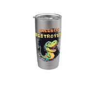 Dinosaur Loud Volume Toddler & Boys Quote: Silence Destroyer Bicchiere termico in acciaio inox doppia parete