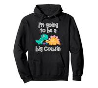 Dinosaur Lovers I'm Going To Be A Big Cousin Crew Ragazze Ragazzi Felpa con Cappuccio