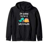 Dinosaur Lovers I'm Going To Be A Big Cousin Crew Ragazze Ragazzi Felpa con Cappuccio