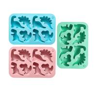 Dinosaur Molds - 3 Pieces 8-cavity Cute Non-stick Dinosaur Trays - Kids Jelly Mold For Candy Chocolate Biscuits Snacks Cake Decorations Ice Cubes Making Kitchen