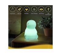 Dinosaur Night Light Cute Color Changing Silicone Baby Nursery Night Lamp with Touch Sensor Portable Rechargeable for Kids Green Night Light