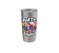 Dinosaur Party: Party-Saurus Dinosaur Birthday Bash Bicchiere termico in acciaio inox doppia parete
