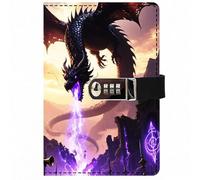 Dinosaur Pattern PU Leather Password Notebook, A5 Journal with Combination Lock, Personal Diary with Lock(H)