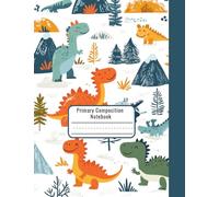 Dinosaur Primary Composition Notebook for Lefties - Kindergarten Draw and Write Journal with Picture Space - Right Side Binding for Comfortable Writing - Primary Notebook for K-2