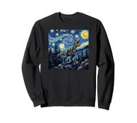 Dinosaur Reptiles Prehistoric Starry Night Van Gogh Style Felpa