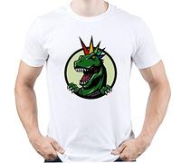 Dinosaur Shirt Dinosaur Punk Tshirt T-Rex Tee Punk Rock T-Shirt Uomo Bianco M