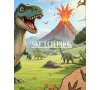 Dinosaur Sketchbook for Kids: A children's sketchbook with cute, friendly and lovable dinosaurs on the cover with 110 Pages for drawing and sketching