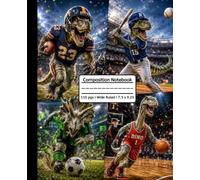 Dinosaur Sports Composition Book: Primary Writing Journal I Wide Ruled I 110 Pgs