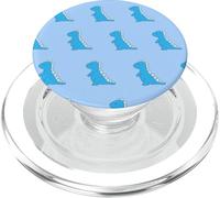Dinosaur T Rex - Custodia per telefono con motivo a fumetti blu PopSockets PopGrip per MagSafe
