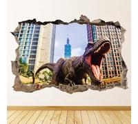 Dinosaur T-Rex New York 3D Hole In The Wall Sticker Dimensioni: 80 cm x 50 cm