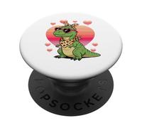 Dinosaur T-Rex Sunglasses Valentines Day PopSockets PopGrip Adesivo
