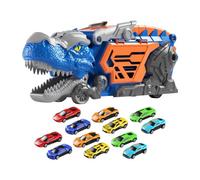 Dinosaur Truck for Kids Double Track 12 Mini Cars with Handle
