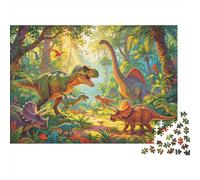 Dinosaur World Puzzle 1000 Pezzi Recyclable Material Prehistoric Era Puzzle per Anziani Allevia la Demenza Senile Divertente Activity Ottima Idea Regalo 38x26cm/1000pcs