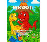 Dinosaures - Llibre de Lectoescriptura i Pintura per a Nens i Nenes de 4 a 6 Anys: Aprèn a traçar lletres, descobreix 15 dinosaures simpàtics i diverteix-te amb activitats educatives i creatives!